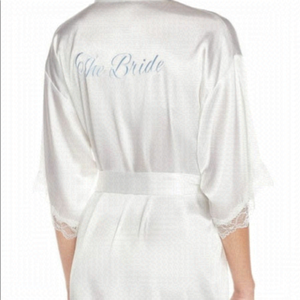 In bloom the bride white silk robe S small NWOT